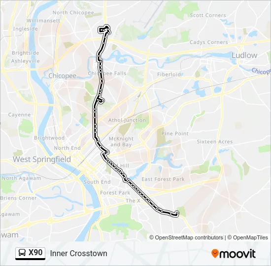 X90 Bus Line Map