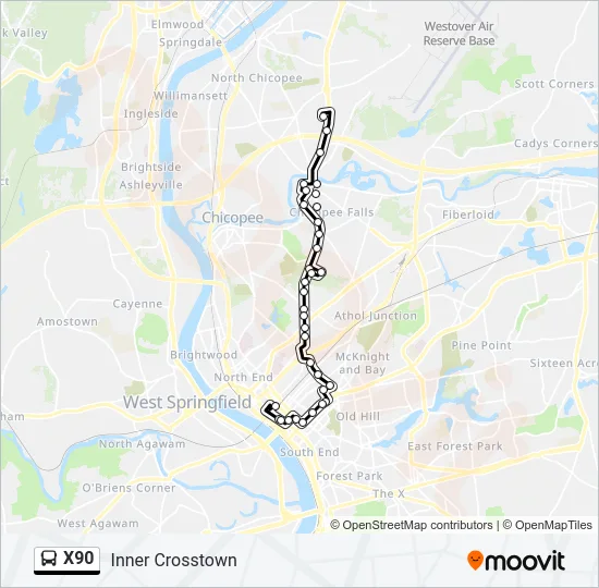 X90 Bus Line Map