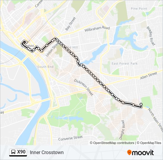 X90 Bus Line Map