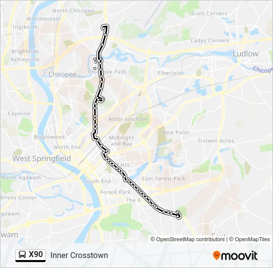X90 Bus Line Map