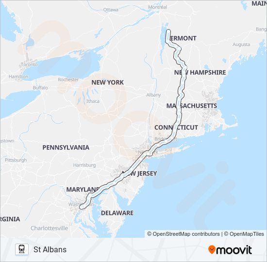 VERMONTER train Line Map