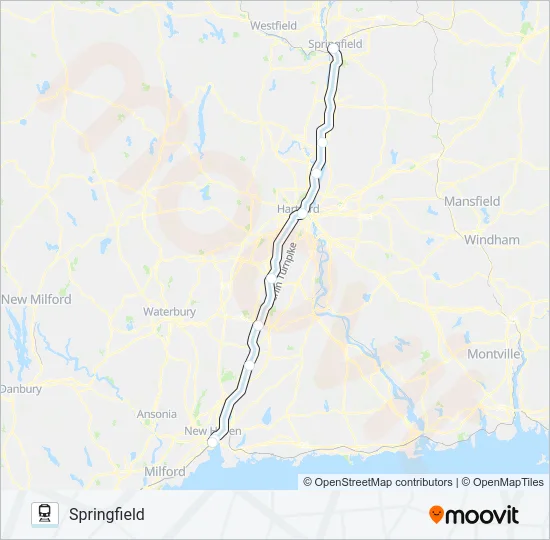 AMTRAK HARTFORD LINE Train Line Map
