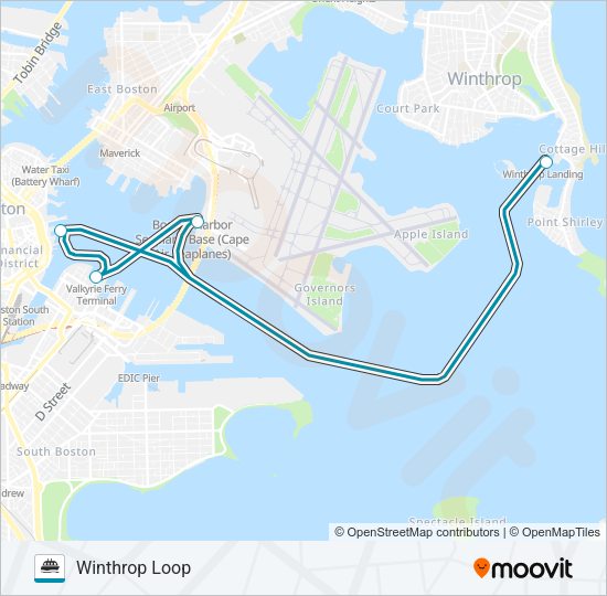 WINTHROP FERRY Ferry Line Map