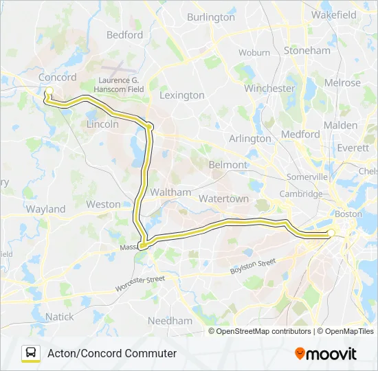 ACTON/CONCORD COMMUTER Bus Line Map