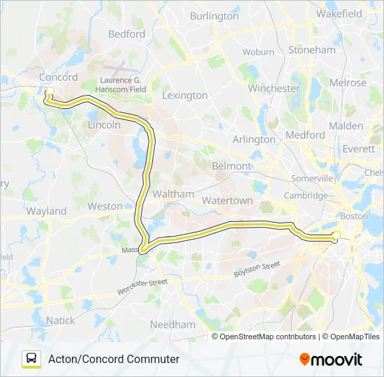ACTON/CONCORD COMMUTER Bus Line Map