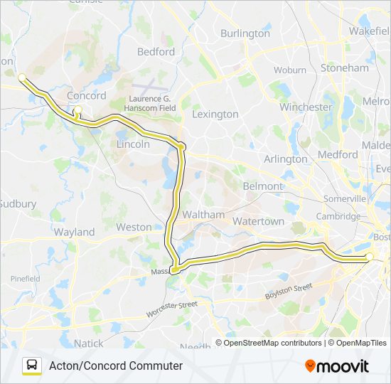 ACTON/CONCORD COMMUTER bus Line Map