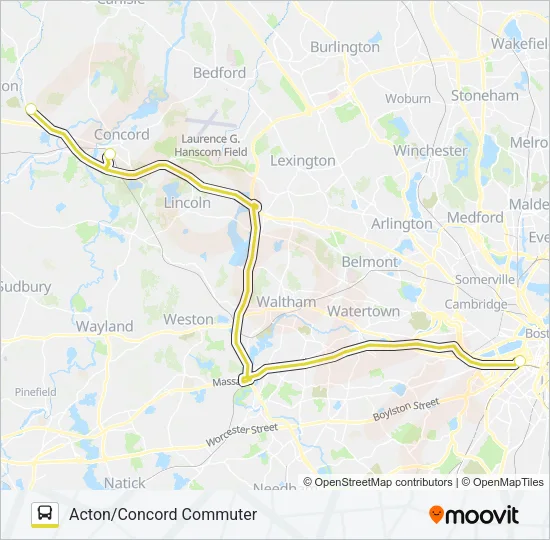 ACTON/CONCORD COMMUTER Bus Line Map