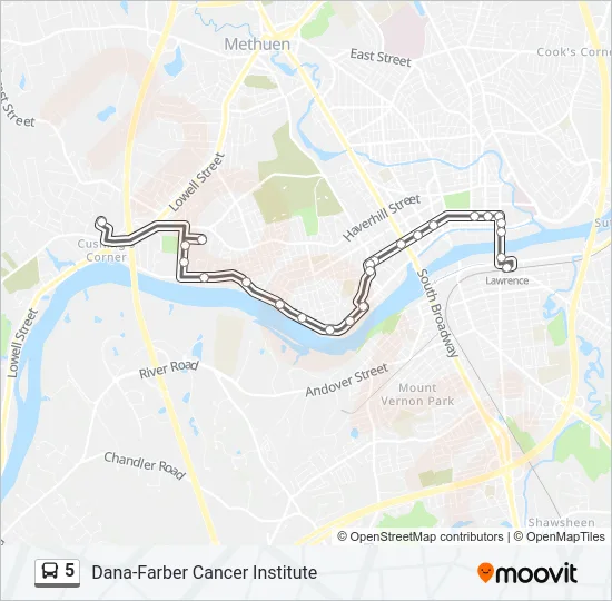 5 Bus Line Map