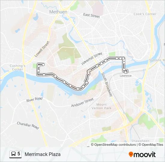 5 Bus Line Map