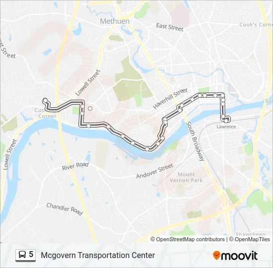 5 Bus Line Map