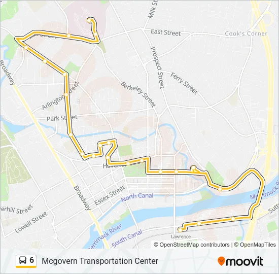 6 Bus Line Map