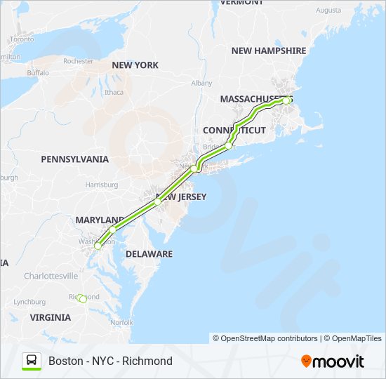 Mapa de FLIXBUS N2605 de autobús