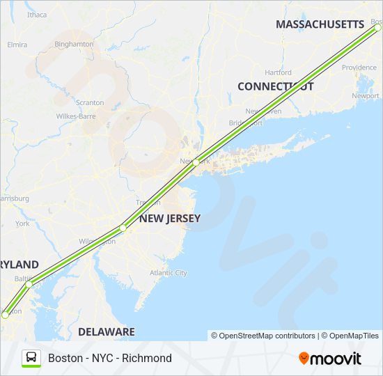 FLIXBUS N2605 Bus Line Map