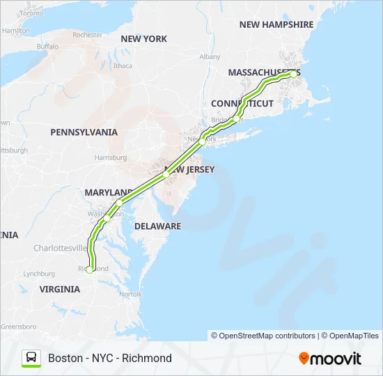 FLIXBUS N2605 Bus Line Map