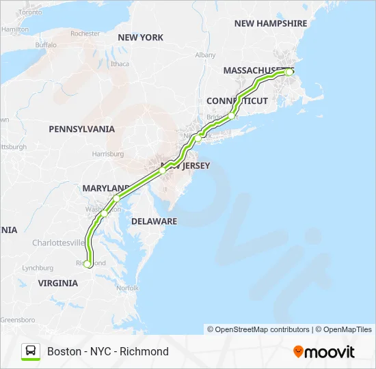FLIXBUS N2605 Bus Line Map