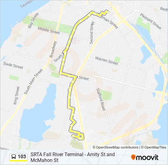 Mapa de 103 de autobús