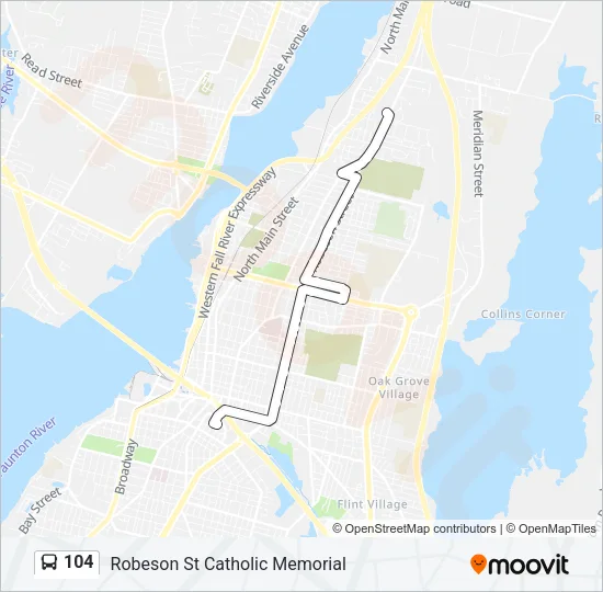 104 Bus Line Map