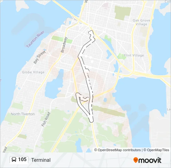 105 Bus Line Map