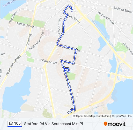 105 bus Line Map