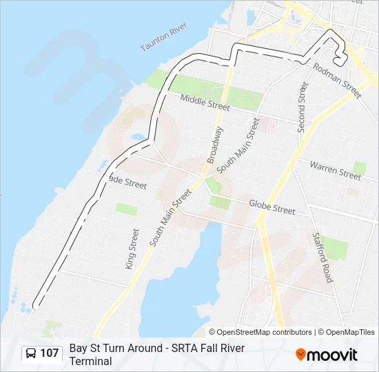 107 Bus Line Map