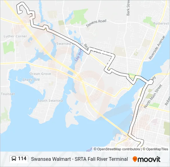 114 Bus Line Map