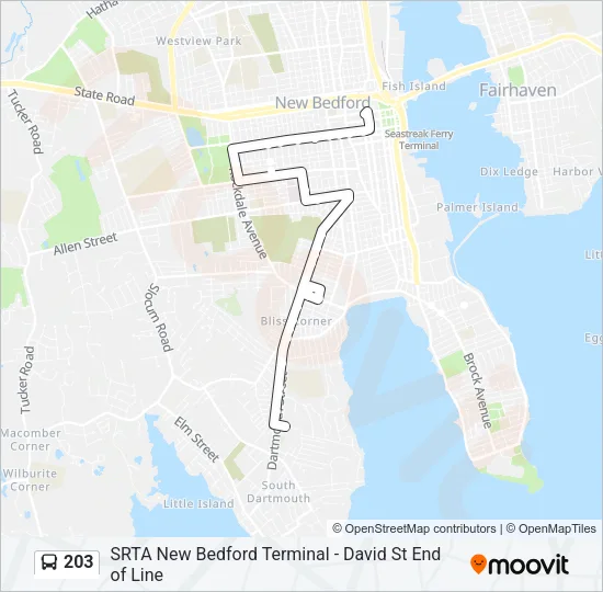 203 Bus Line Map