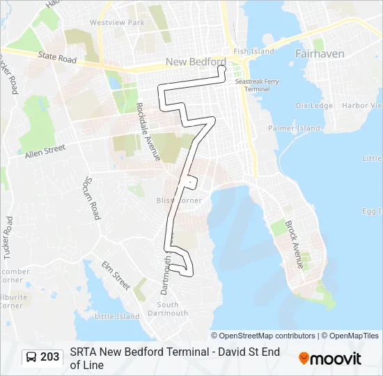 203 Bus Line Map
