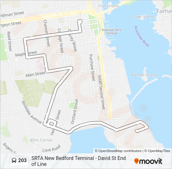 203 Bus Line Map