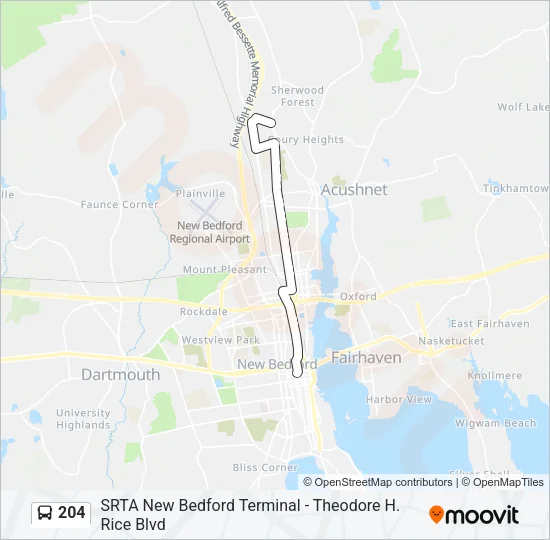 204 Bus Line Map