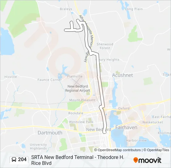 204 Bus Line Map