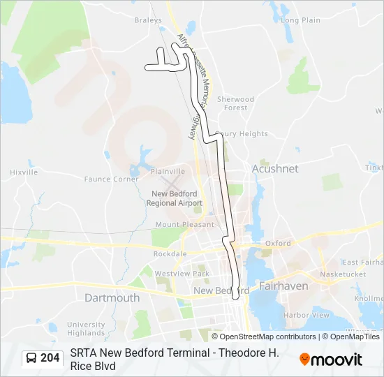 204 Bus Line Map