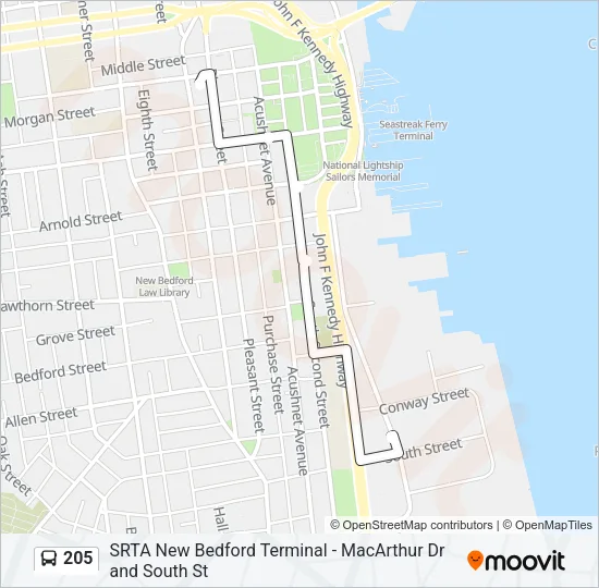 205 Bus Line Map