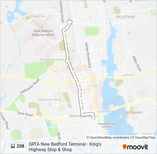208 Bus Line Map