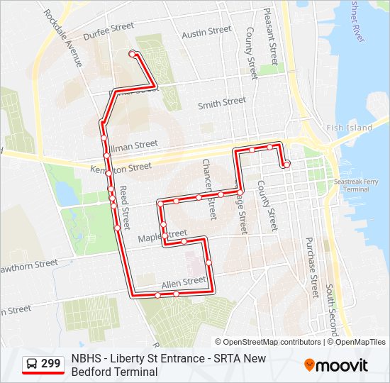 299 bus Line Map