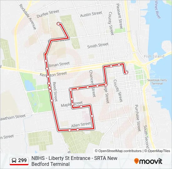 299 Bus Line Map