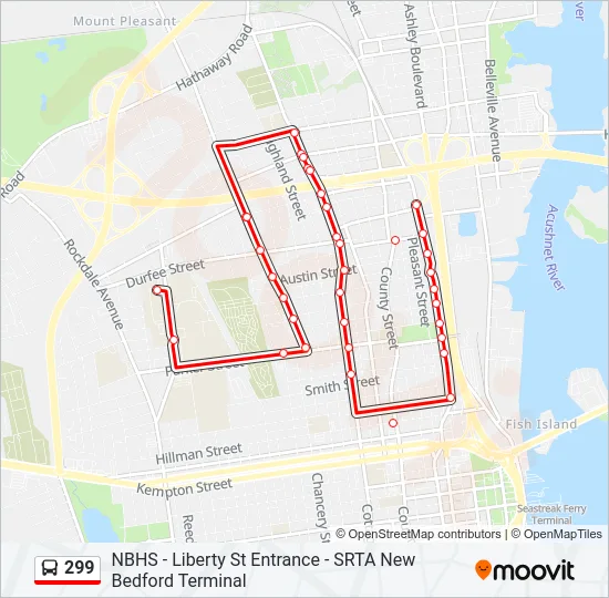 299 Bus Line Map