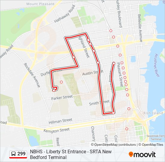 299 bus Line Map