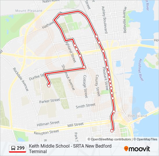 299 bus Line Map