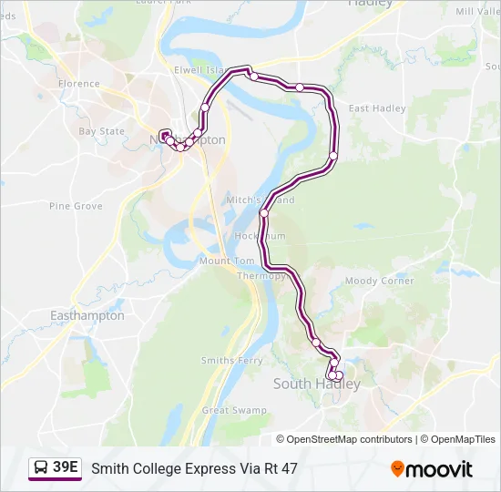 39E Bus Line Map