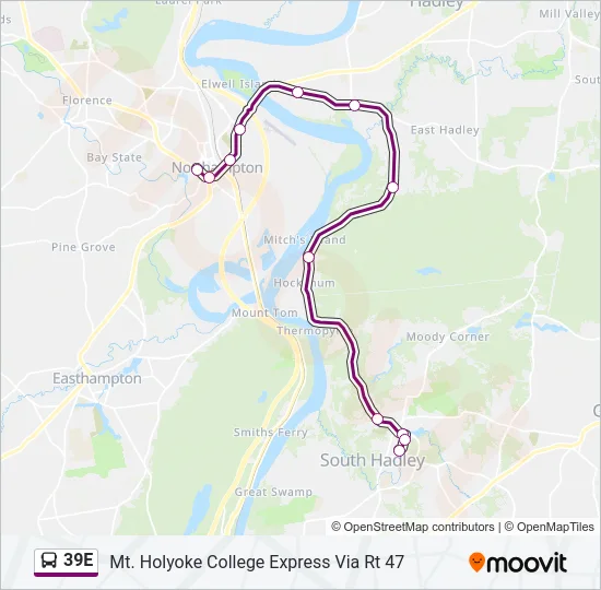 39E Bus Line Map