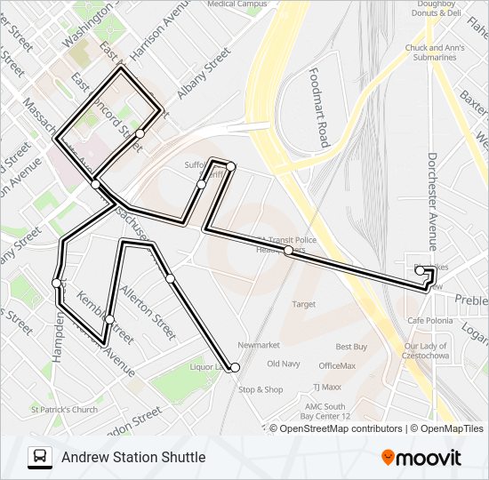 ANDREW STATION SHUTTLE Bus Line Map