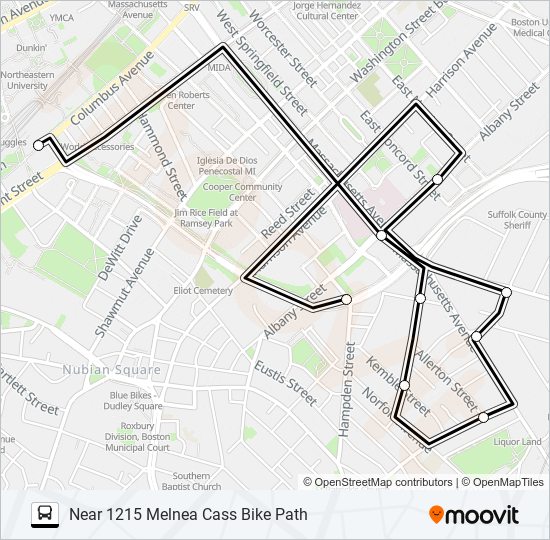 RUGGLES STATION SHUTTLE bus Line Map