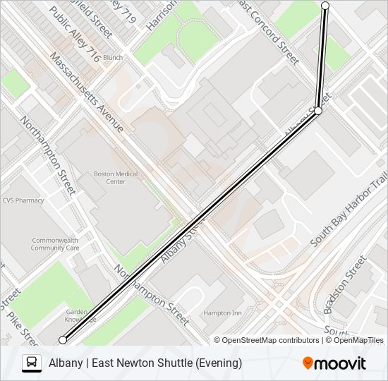 ALBANY | EAST NEWTON SHUTTLE (EVENING) bus Line Map