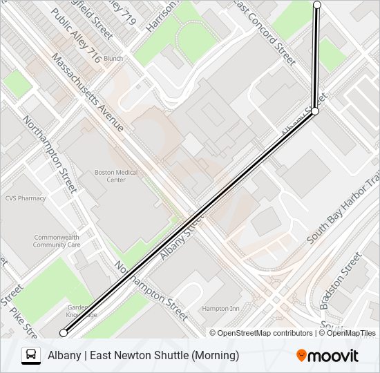 ALBANY | EAST NEWTON SHUTTLE (MORNING) bus Line Map