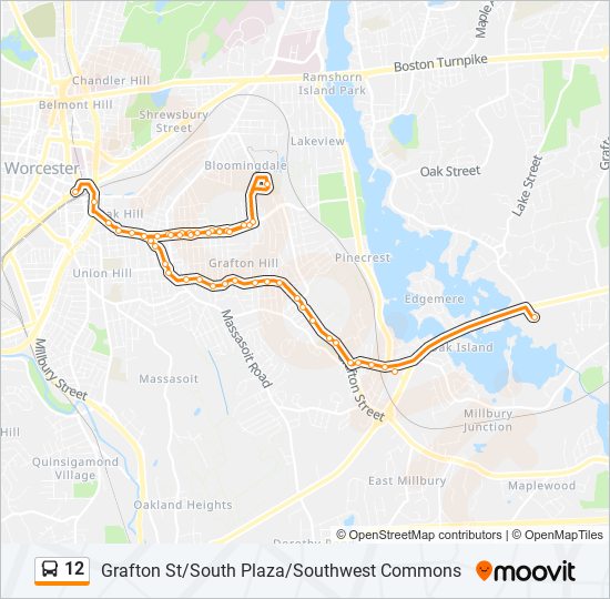 Mapa de 12 de autobús