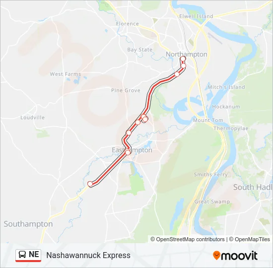 NE Bus Line Map