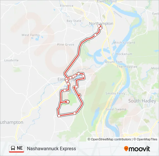 NE Bus Line Map