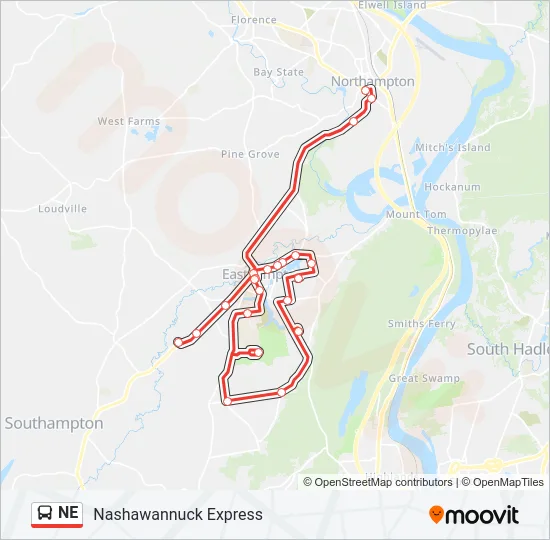 NE Bus Line Map