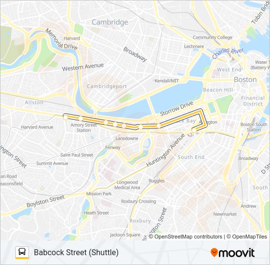 GREEN LINE B SHUTTLE Bus Line Map