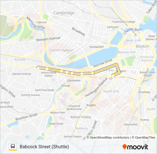 GREEN LINE B SHUTTLE Bus Line Map